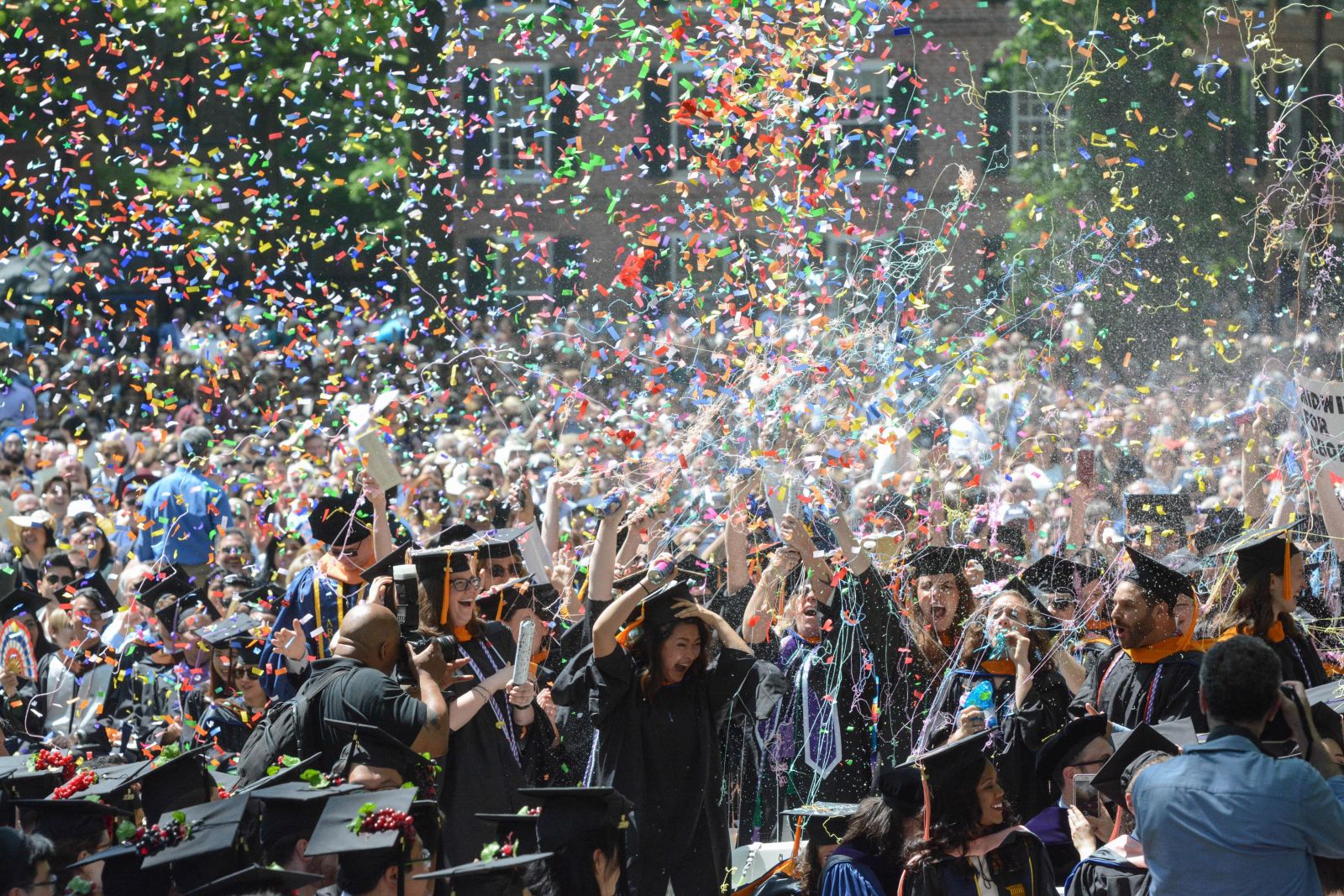 Yale commencement with confetti