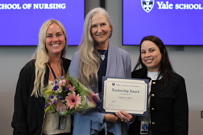 Colleen Colbert receiving the 2025 Leadership Award