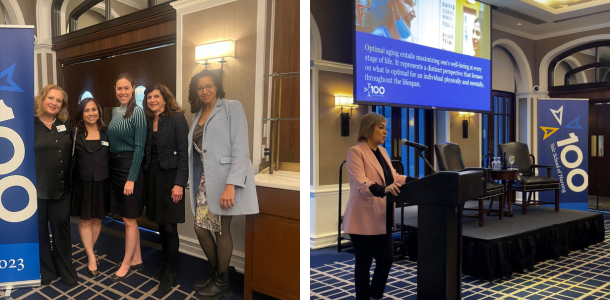 Dean Azita Emami and Deputy Dean Tatiana Sadak presented “Aging Well and How Lifestyle and Self Care Affect Long-Term Health” at the Yale Club of New York City in April.