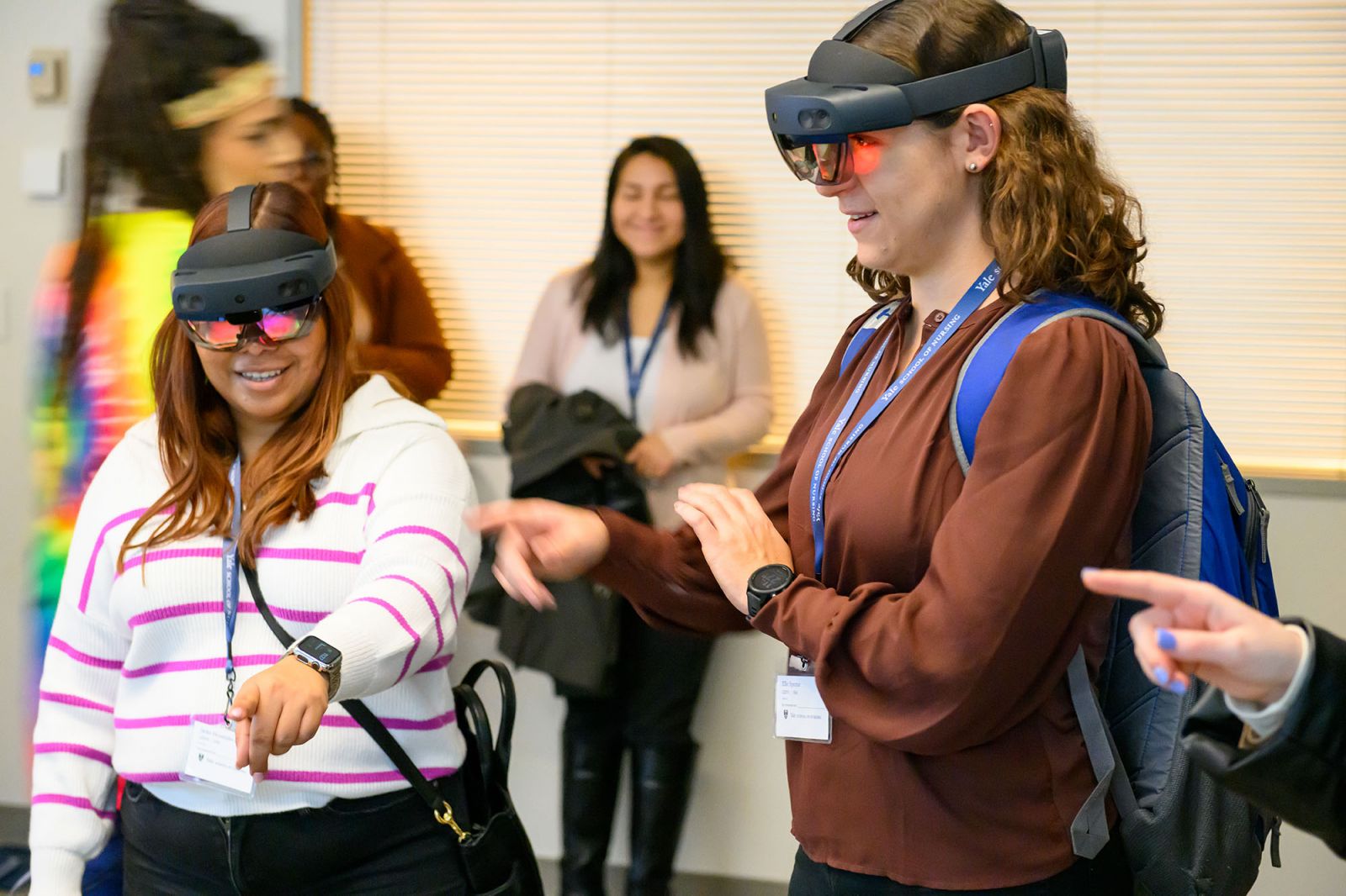 YSN students with AR headsets on