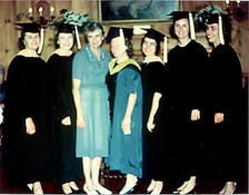 Ada Sue Hinshaw, third from right, and other members of the class of 1963.