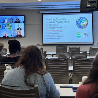 On January 22nd, the Yale School of Nursing's Office of Global Affairs and Planetary Health proudly launched the 2025 global collaborative series. Here is an image from the Zoom watch party.