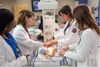 Yale School of Nursing students learning in the advanced Simulation Lab