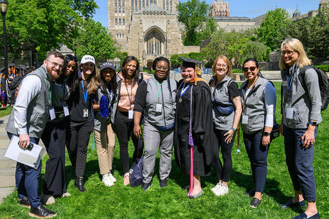 YSN faculty, students, and staff at Yale University's 2024 commencement ceremony.