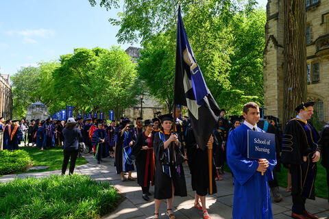 YSN faculty, students, and staff at Yale University's 2024 commencement ceremony.