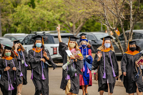 The Class of 2021 celebrated Commencement on school grounds in masks.