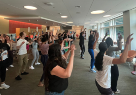 Sandy Cayo's cardiovascular health event included a heart-pumping dance class.