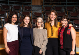 Grace Lesser ’25 MSN, MBA, MPH (second from right) presented her essay at the 7th Annual Special Medical Grand Rounds: Stories of Yale Internal Medicine. 