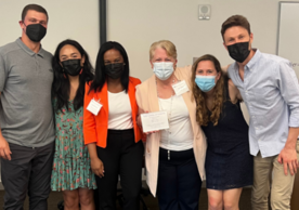 GEPN Preceptor of the Year Winner Peggy Sawyer (third from right), was cheered on at the ceremony by students she has precepted. GEPN Preceptor of the Year Winner Peggy Sawyer (third from right), was cheered on at the ceremony by students she has precepted.
