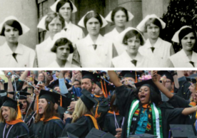 Top: an early YSN graduating class. Bottom: a recent YSN graduating class.