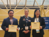 Jacob Hofheimer ’25 MSN (from left), PhD student Laura Manzo, and PhD student Yan Zhan all won awards at the ENRS conference in Philadelphia.